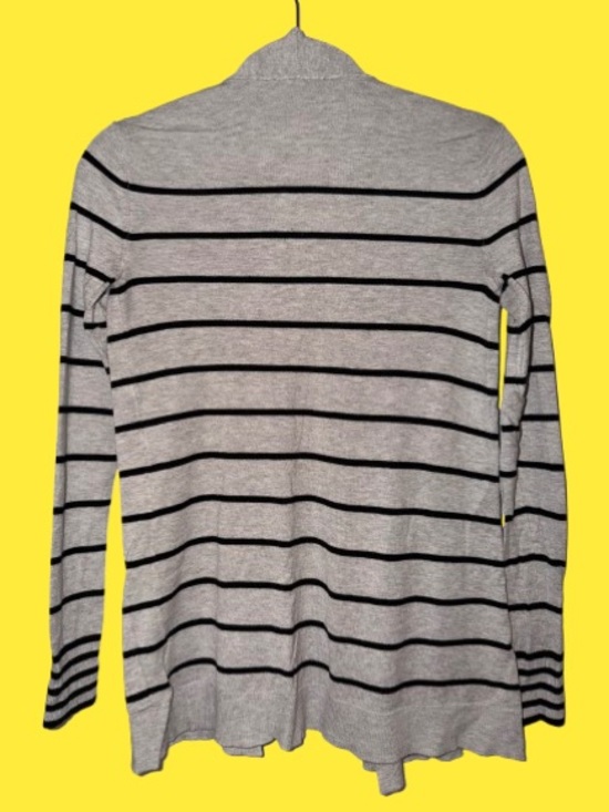 Express Gray and Black Striped Open-Front Cardigan | Size XS - Picture 3 of 5
